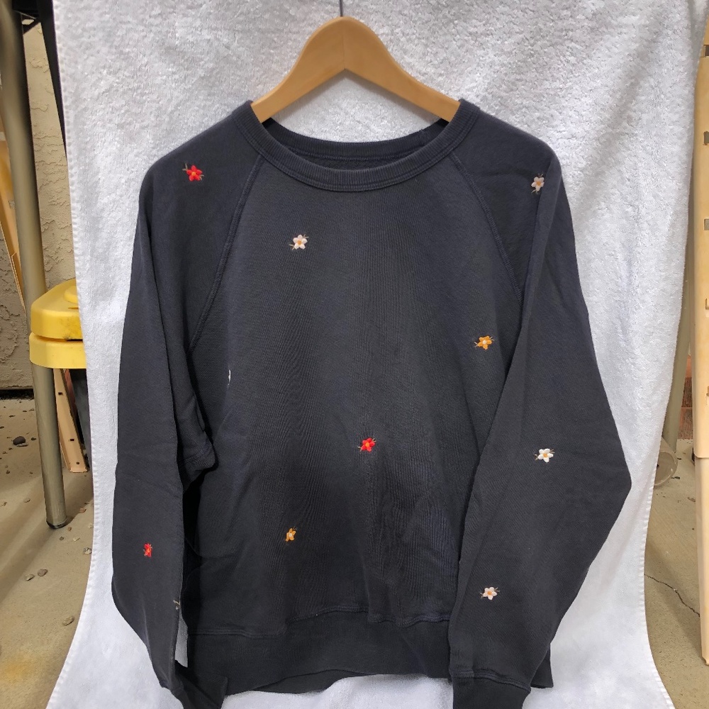The Great. Embroidered sweater navy dark blue size 3